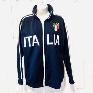 Star Venezia-Italia Track Jacket-X Large-Navy/Red/Green-Stripes-Stretch-Zip Up